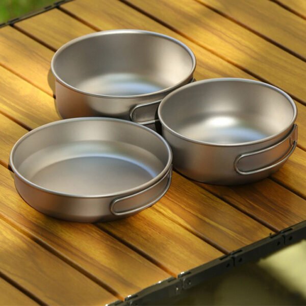 KEITH,Outdoor pure titanium pot, camping folding pot set, lunch box, frying pan, suitable for 1-2 people,500ml+550ml+680ml - Image 5