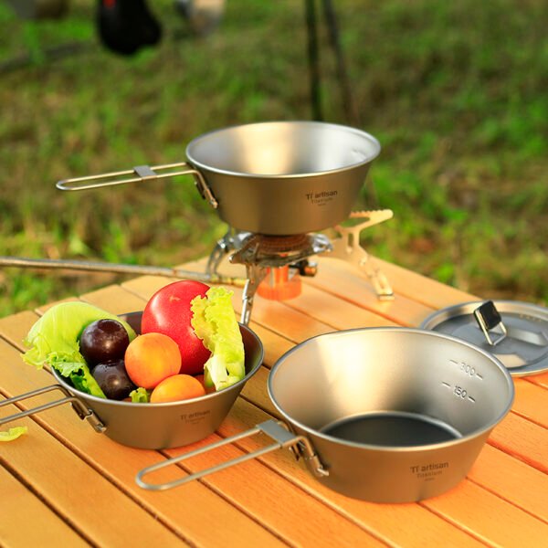 TI ARTISAN,Outdoor pure titanium snow bowl, camping bowl, 260ML&300ML&450ML - Image 4