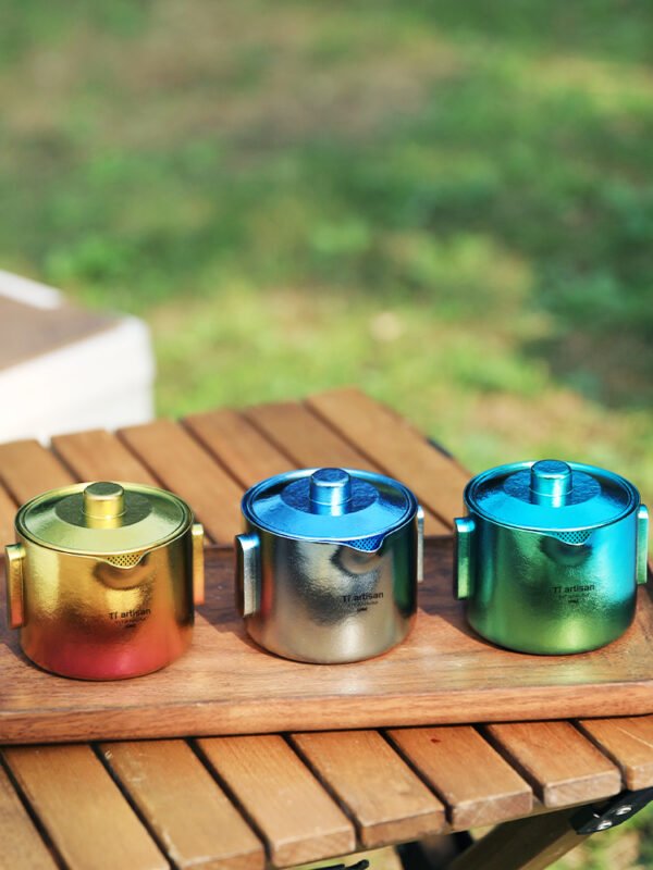 TI ARTISAN,Outdoor pure titanium tea set, 180ML&45ML - Image 7
