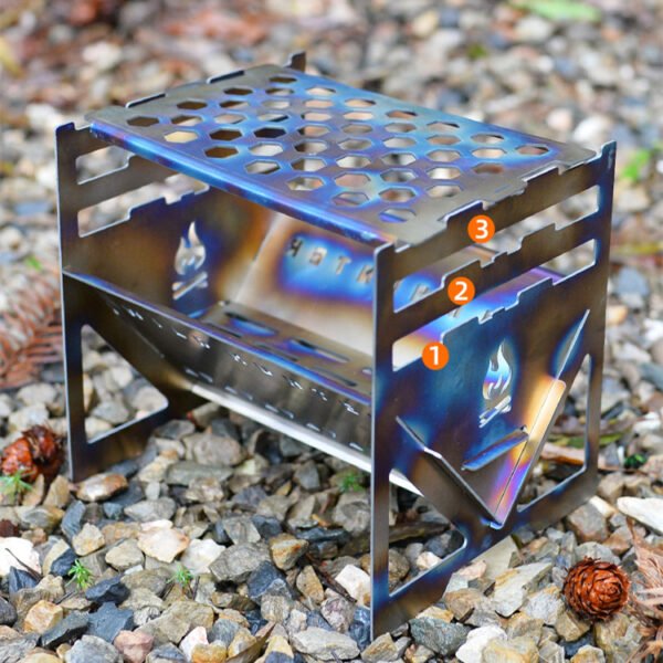 Outdoor pure titanium fire pit, BC camping wood stove - Image 6