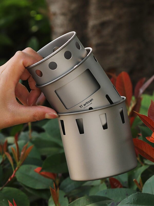 TI ARTISAN,Outdoor pure titanium round wood stove - Image 6