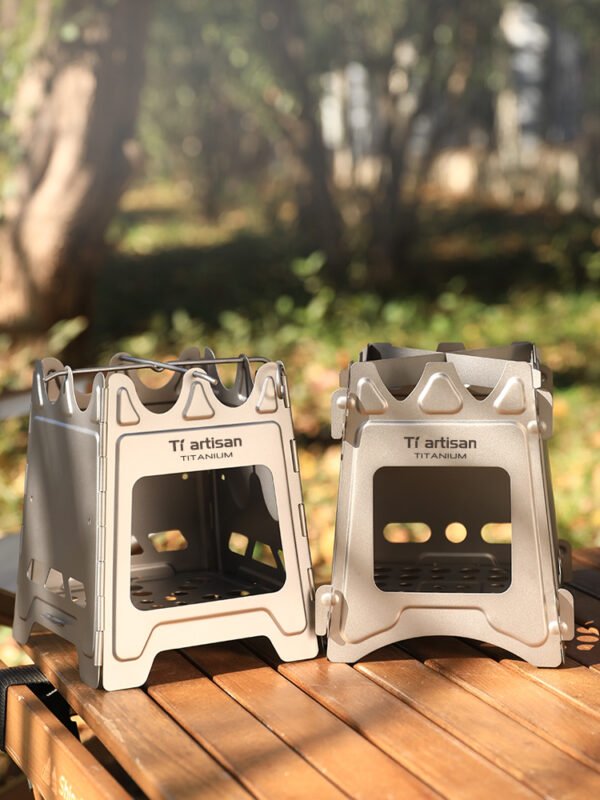 TI ARTISAN,Outdoor pure titanium wood stove, camping charcoal stove - Image 4