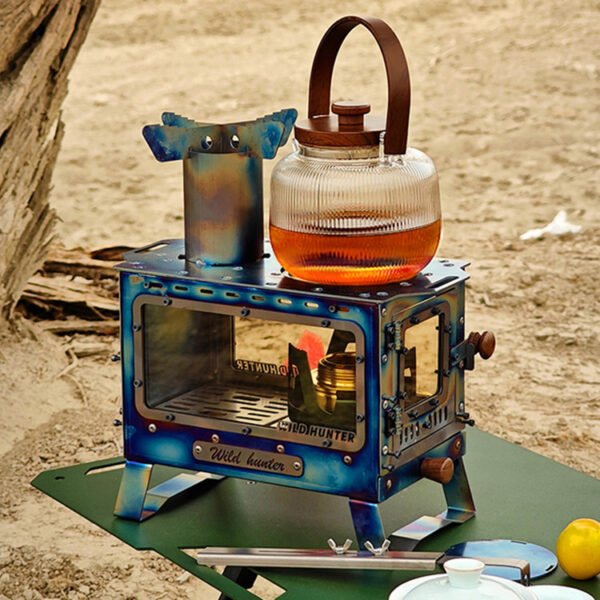 Outdoor mini pure titanium wood stove, camping stove - Image 4