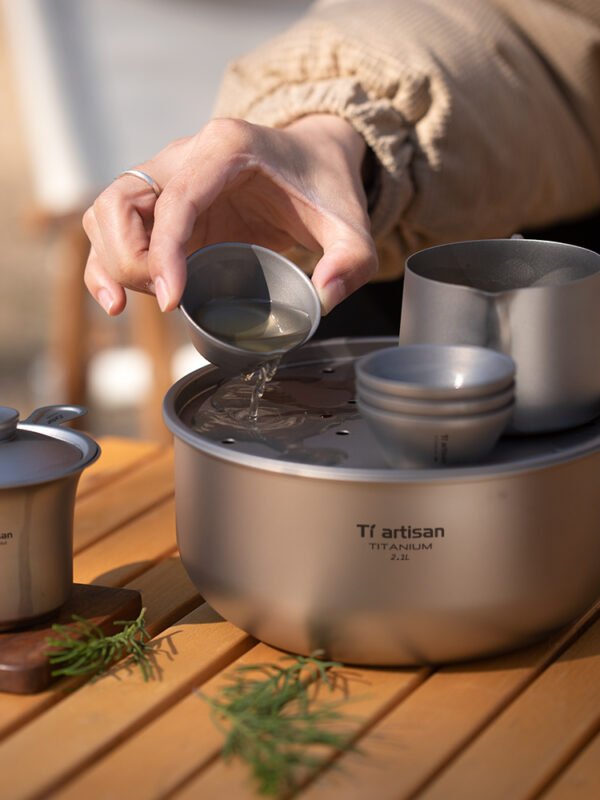 TI ARTISAN,Outdoor pure titanium tea set, 2100ML - Image 7