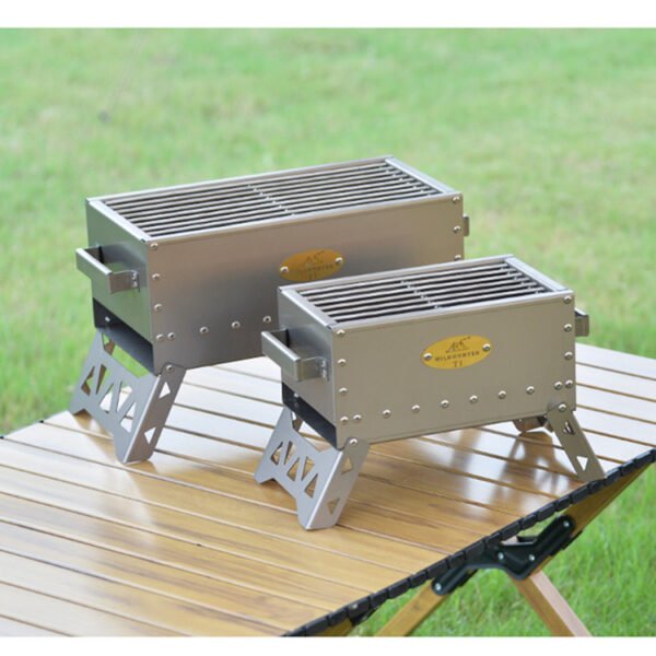 Outdoor folding pure titanium barbecue grill, camping grill - Image 4